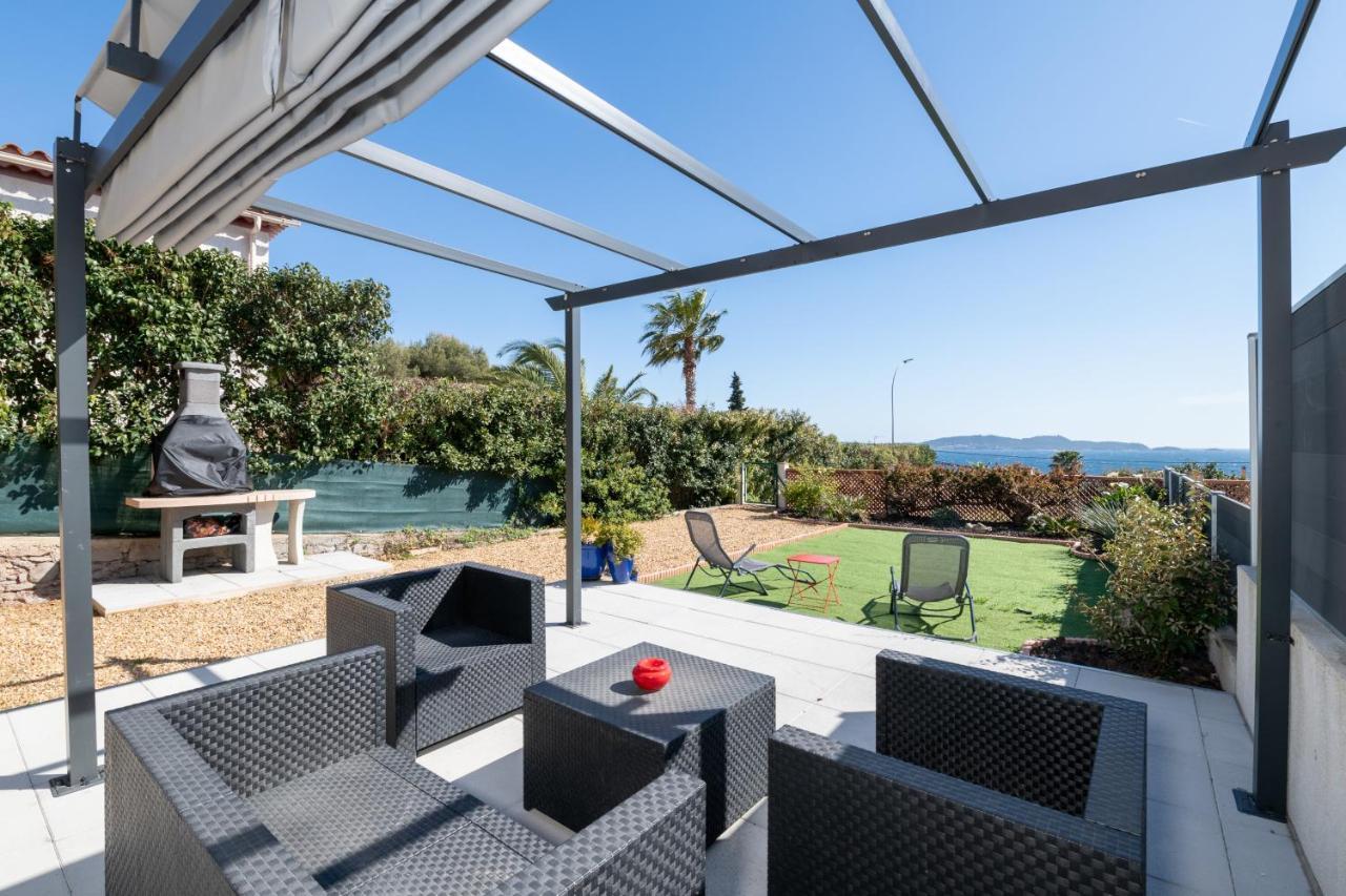 Face A La Mer Superbe Villa Terrasse Barbecue Le Pradet Carqueiranne Eksteriør bilde