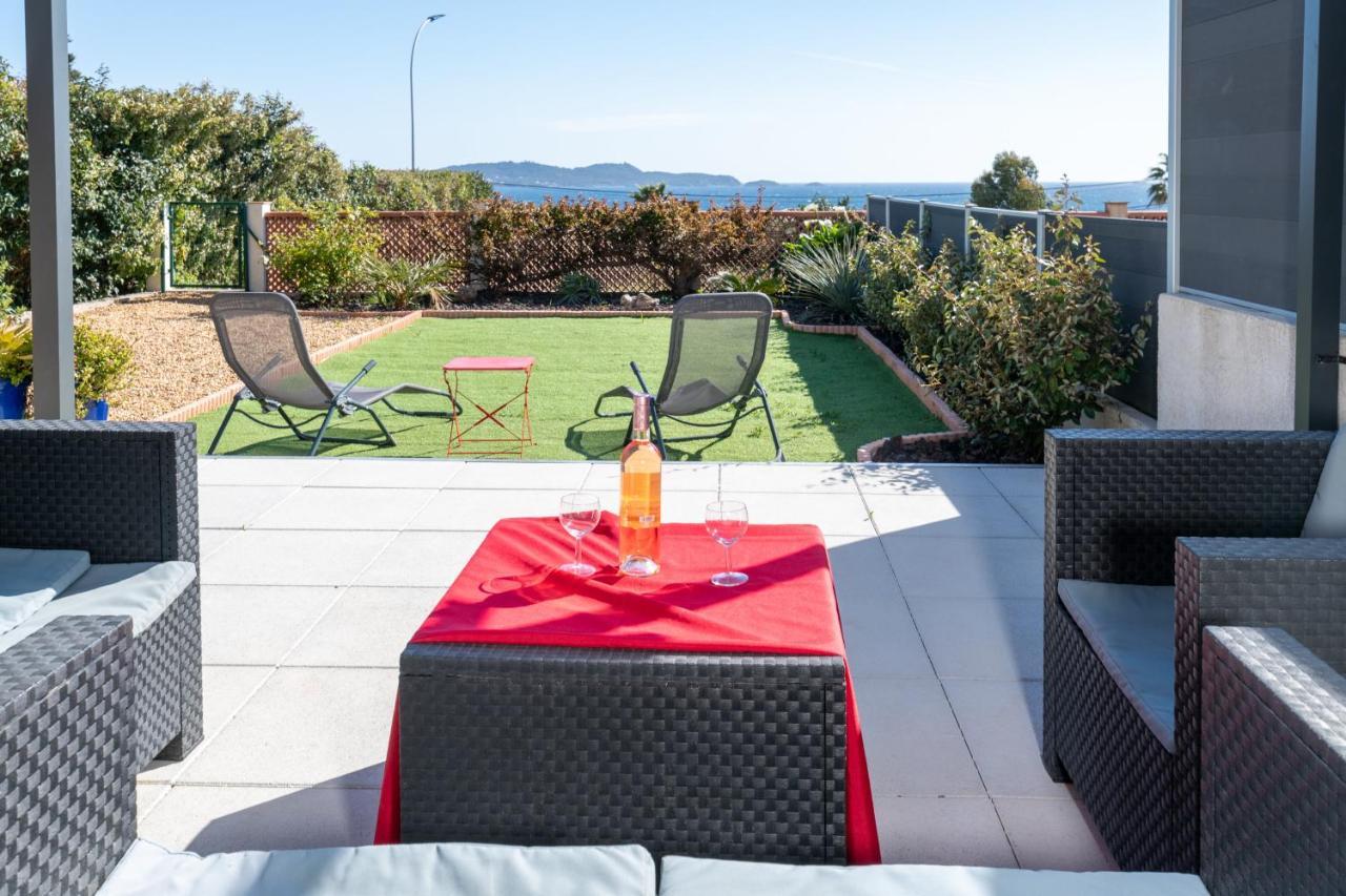 Face A La Mer Superbe Villa Terrasse Barbecue Le Pradet Carqueiranne Eksteriør bilde